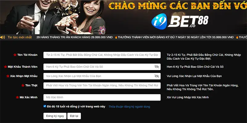 Hướng dẫn đăng ký I9bet cho tân thủ